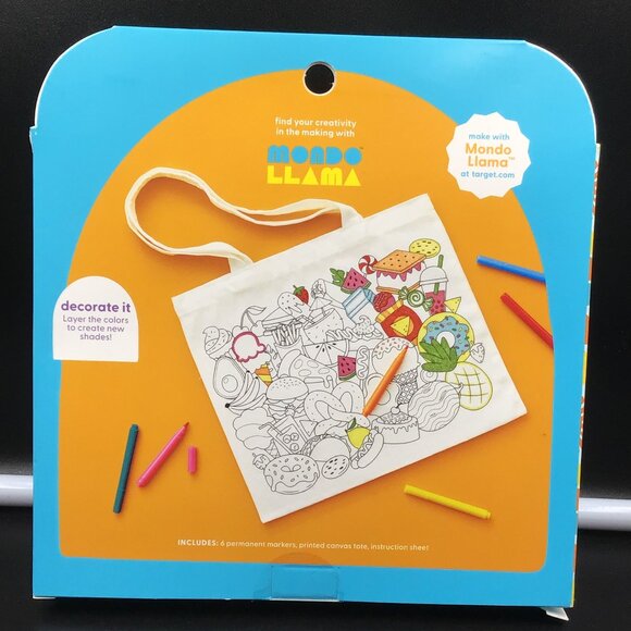 Color-Your-Own Fabric Tote Drawing and Coloring Kit - Mondo Llama™ - Picture 2 of 2